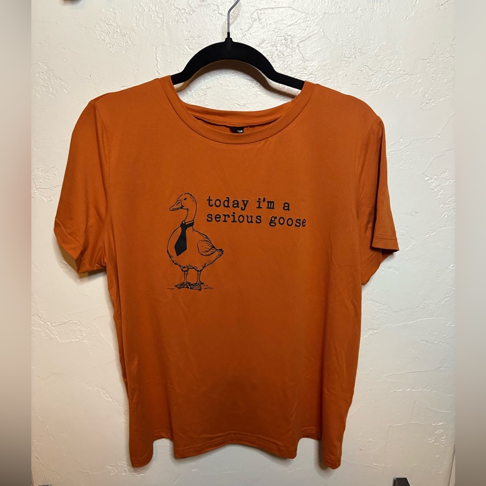 Today I’m a Serious Goose” Graphic Tee – Rust Orange – Size XL